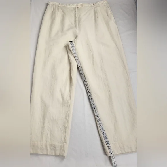 Vintage Pendleton Virgin Wool Lined White Pants Size 16 Hi-Rise Straight Leg - Picture 11 of 16